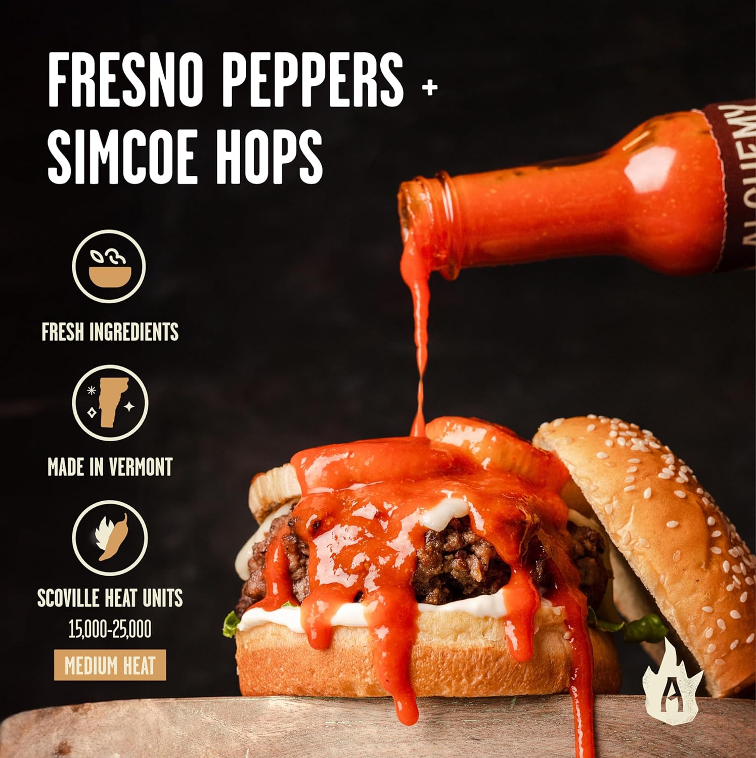 Infographics for Amazon.com : Fresno Peppers + Simcoe Hops Hot Sauce by Alchemy Peppers
