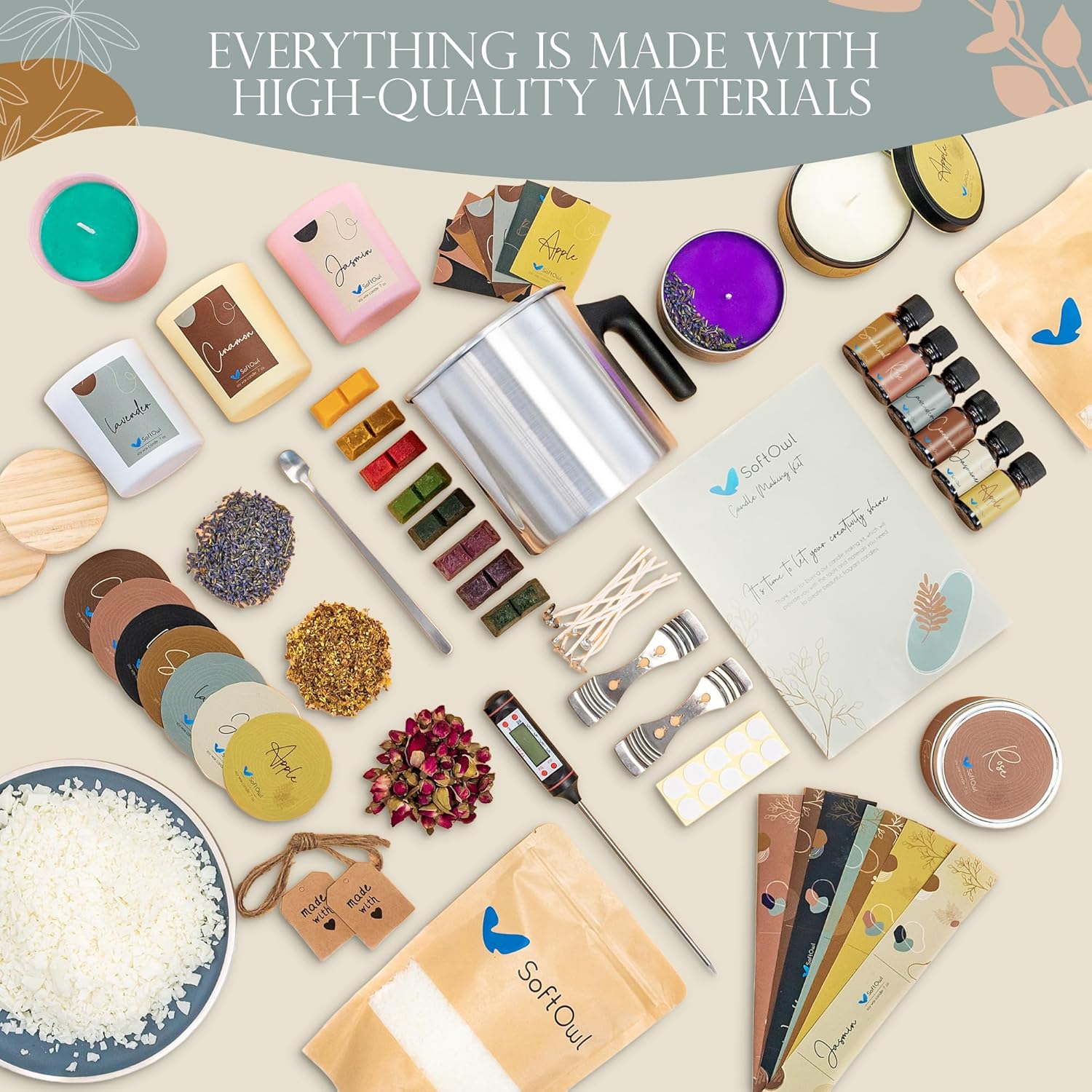 Infographics for Amazon.com: SoftOwl Premium Soy Candle Making Kit