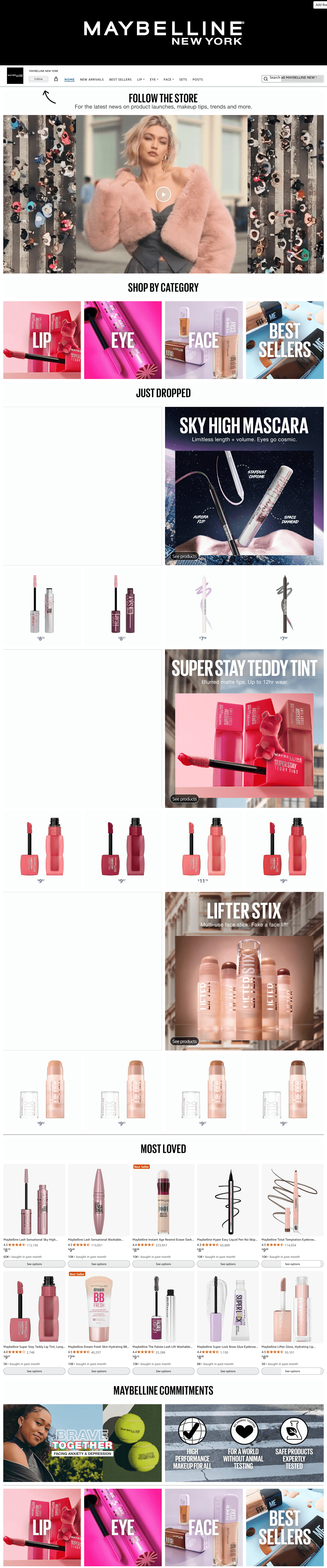 Storefront for Amazon.com: MAYBELLINE NEW YORK