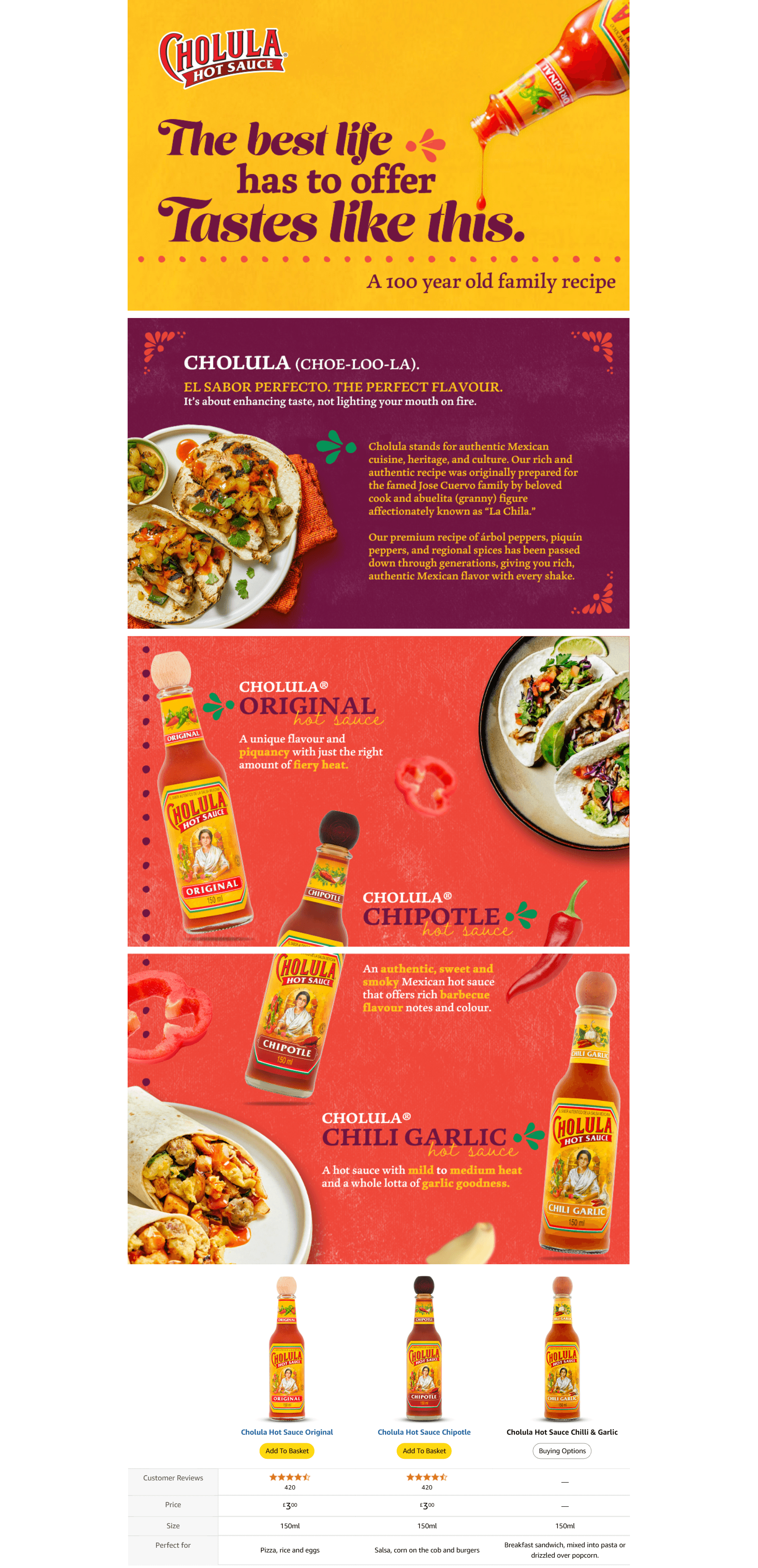 Cholula Hot Sauce Original 150 ML: A+ Premium