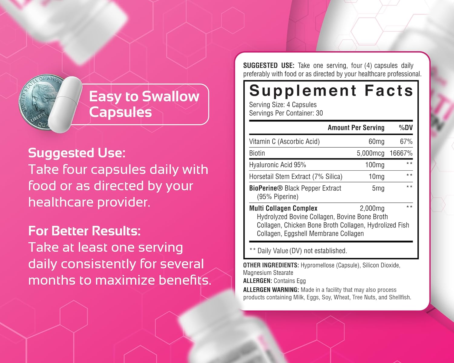 Amazon.com: Multi Collagen Pills with Hyaluronic Acid and Vitamin C: Infographics