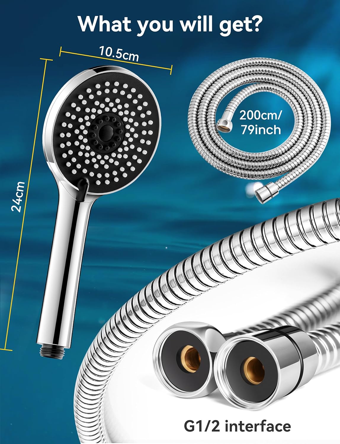 Magichome Shower Head and Hose 2M: Infographics