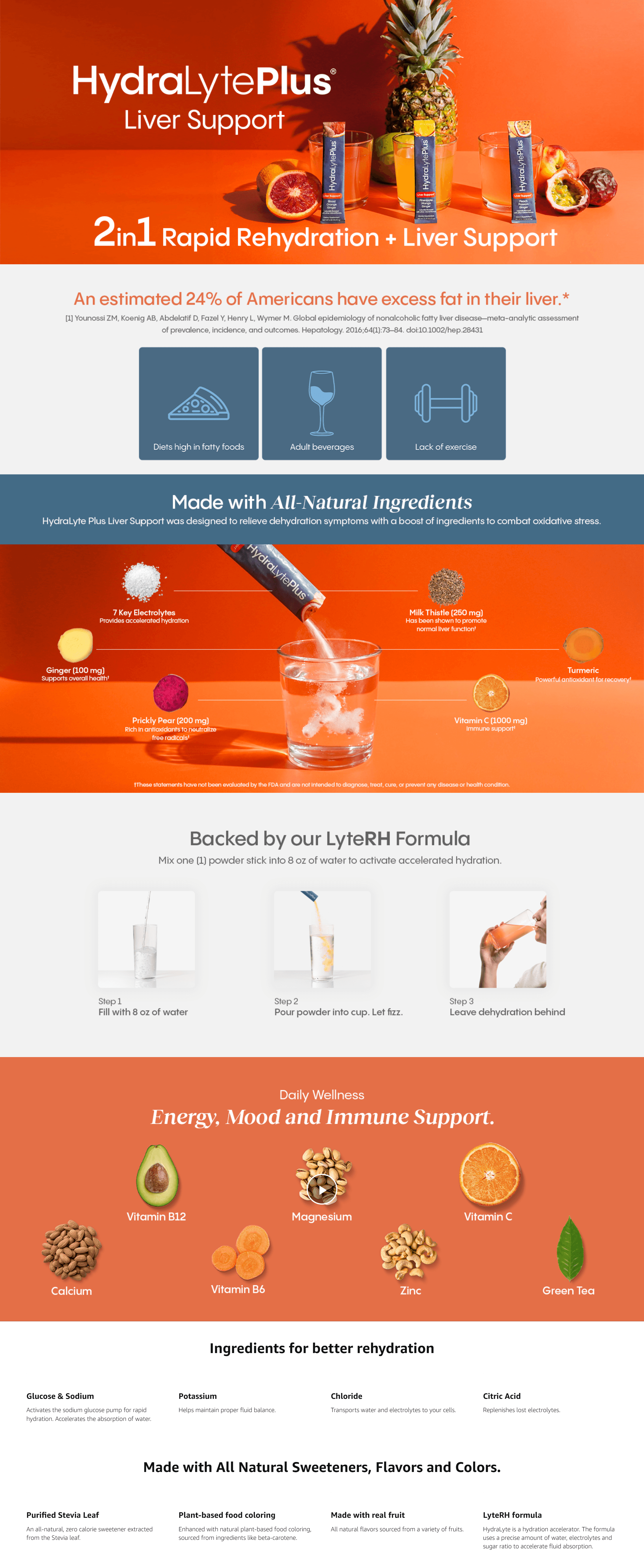 Amazon.com: Hydralyte Liver Support + Electrolyte Mix with Milk Thistle: A+ Premium
