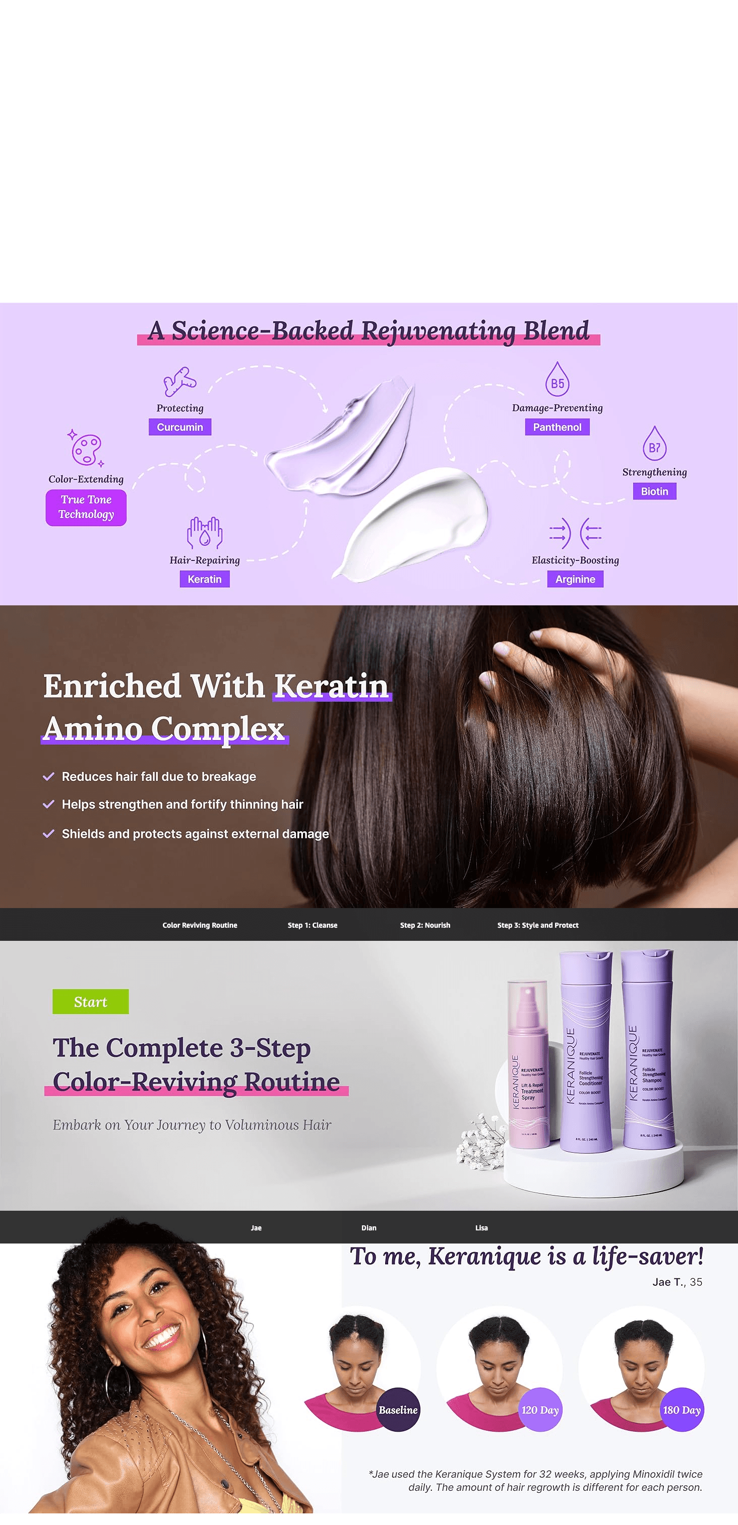 Amazon.com : Keranique Color Safe Shampoo and Conditioner: A+ Premium