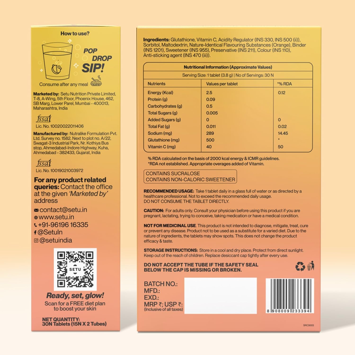 Setu Skin Renew Glutathione Tablets for Glowing Skin: Infographics