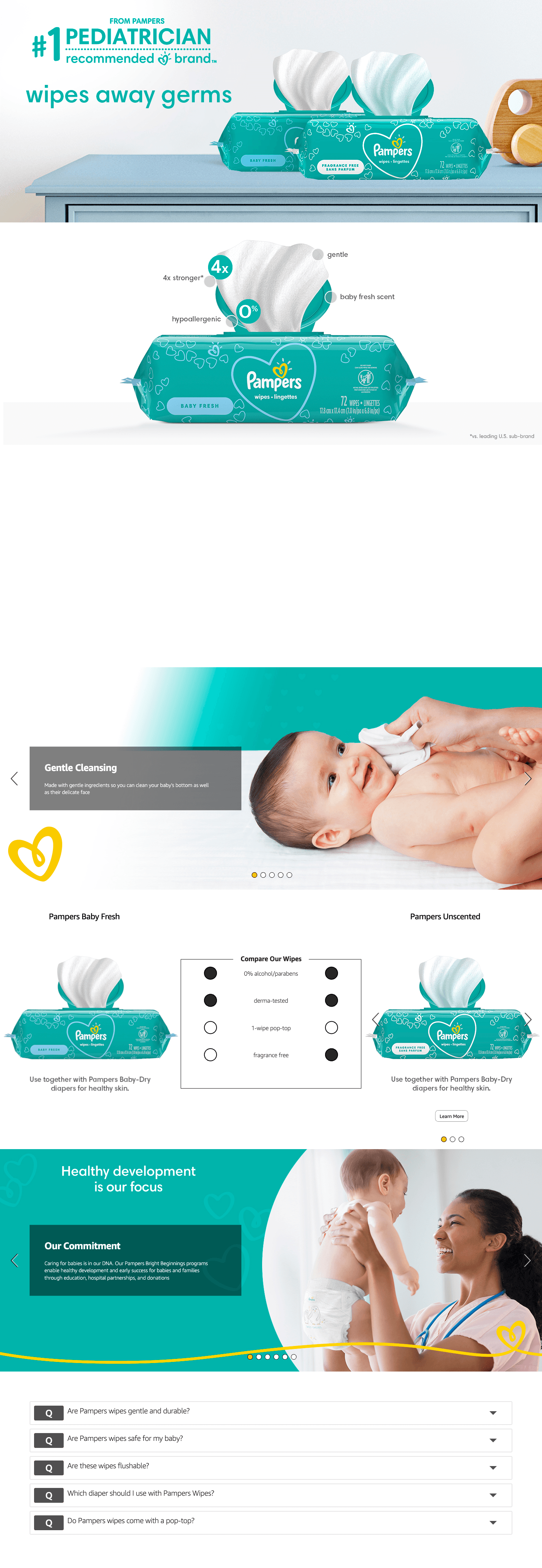 Amazon.com: Pampers Baby Clean Wipes: A+ Premium