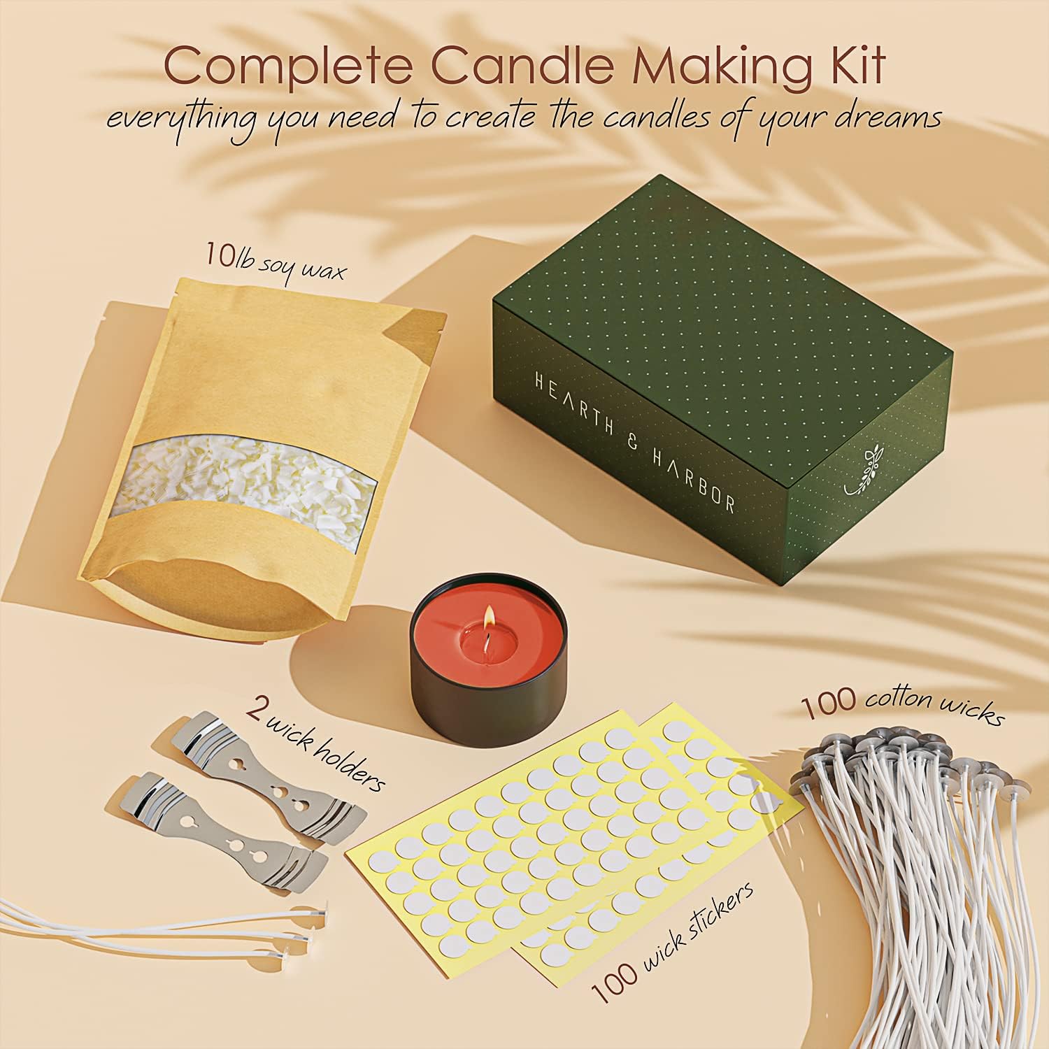 Infographics for Amazon.com: Hearth & Harbor Soy Candle Wax for Candle Making 10 lb Bag