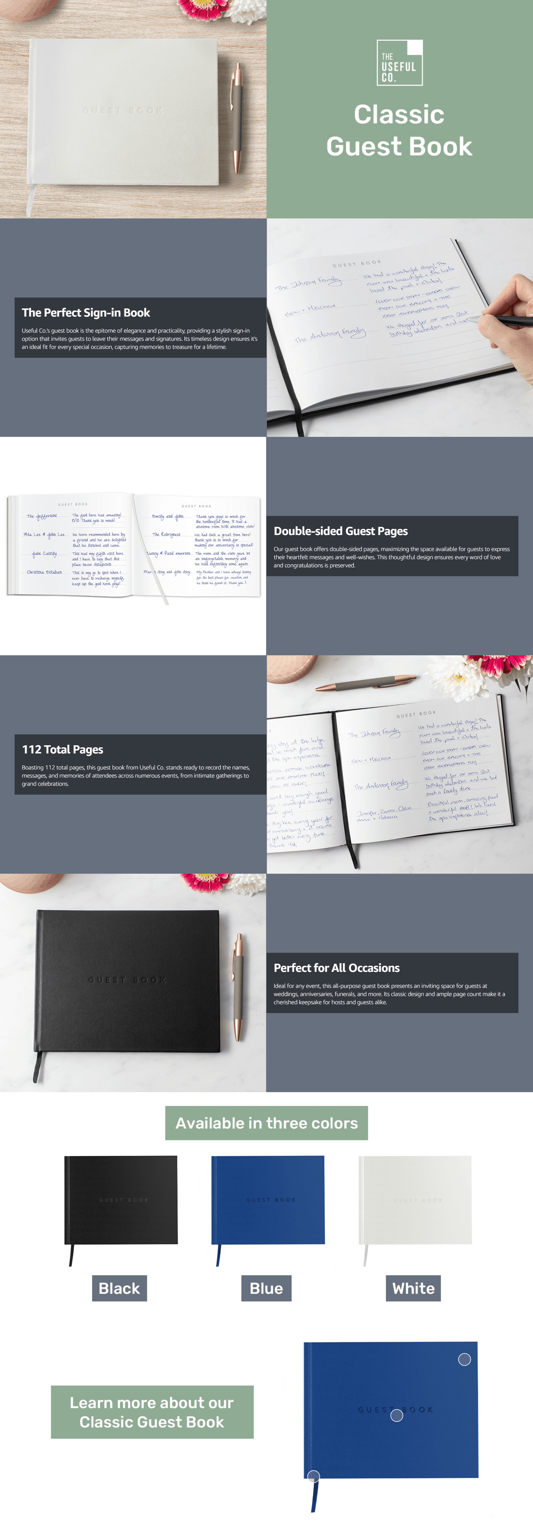Amazon.com: Useful Co. Black Guest Book: A+ Premium