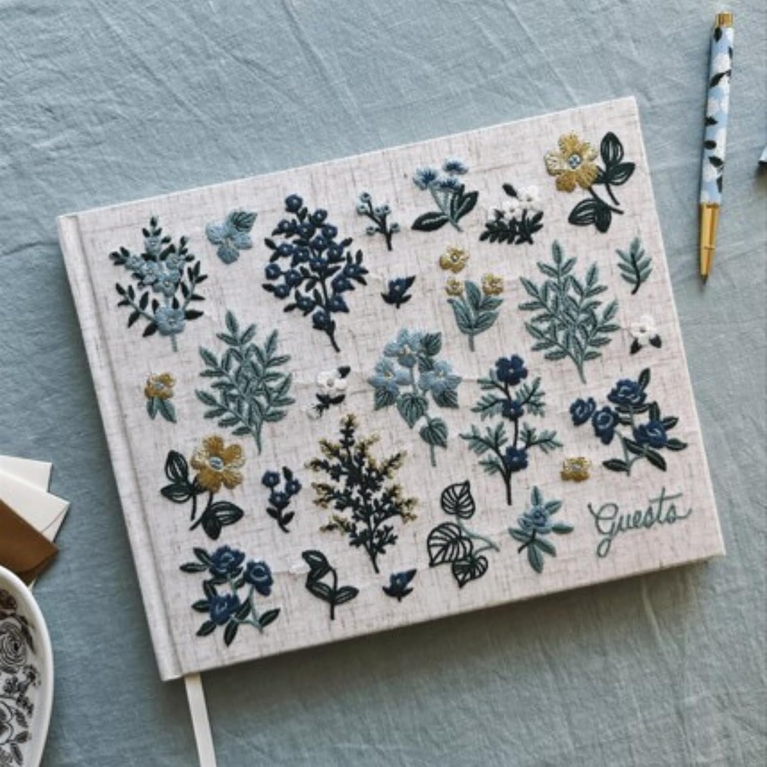 Amazon.com: RIFLE PAPER CO. Wildwood Embroidered Fabric Guest Book: Infographics