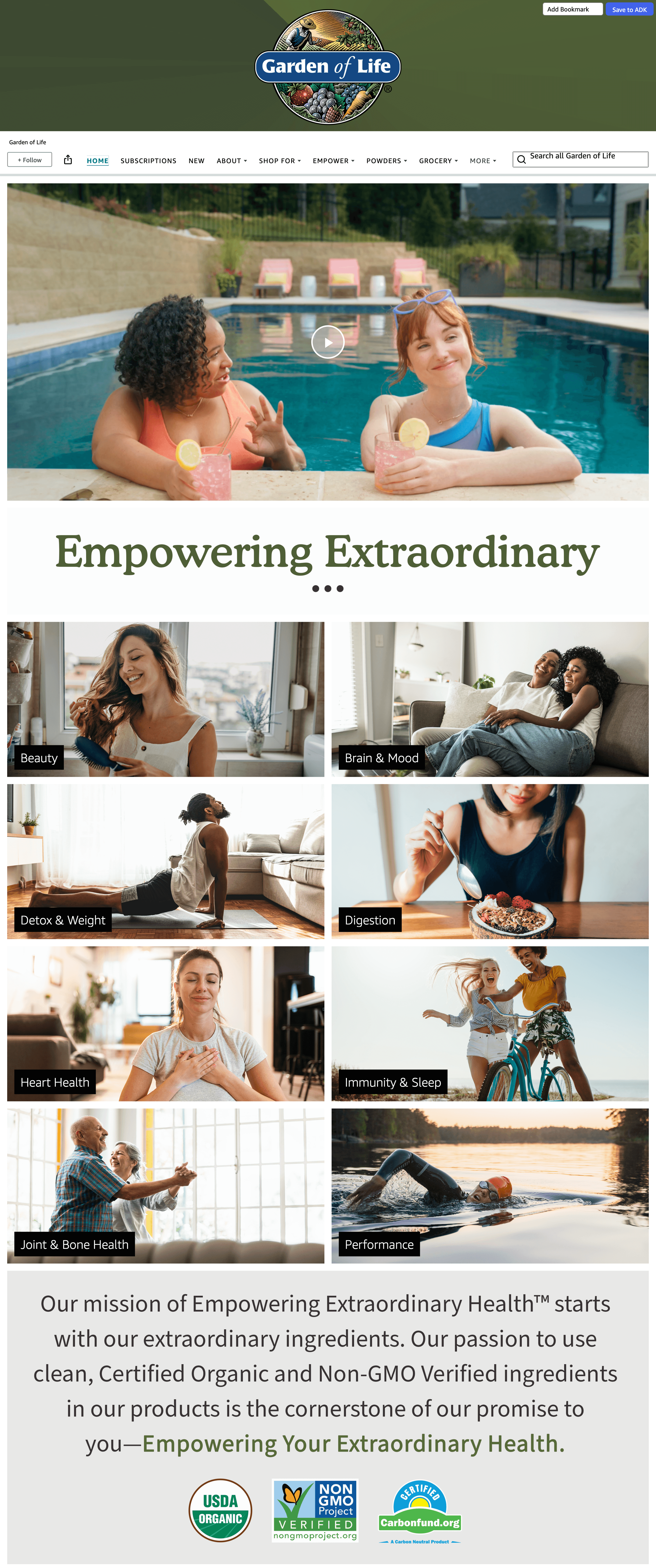 Storefront for Amazon.com: Garden of Life