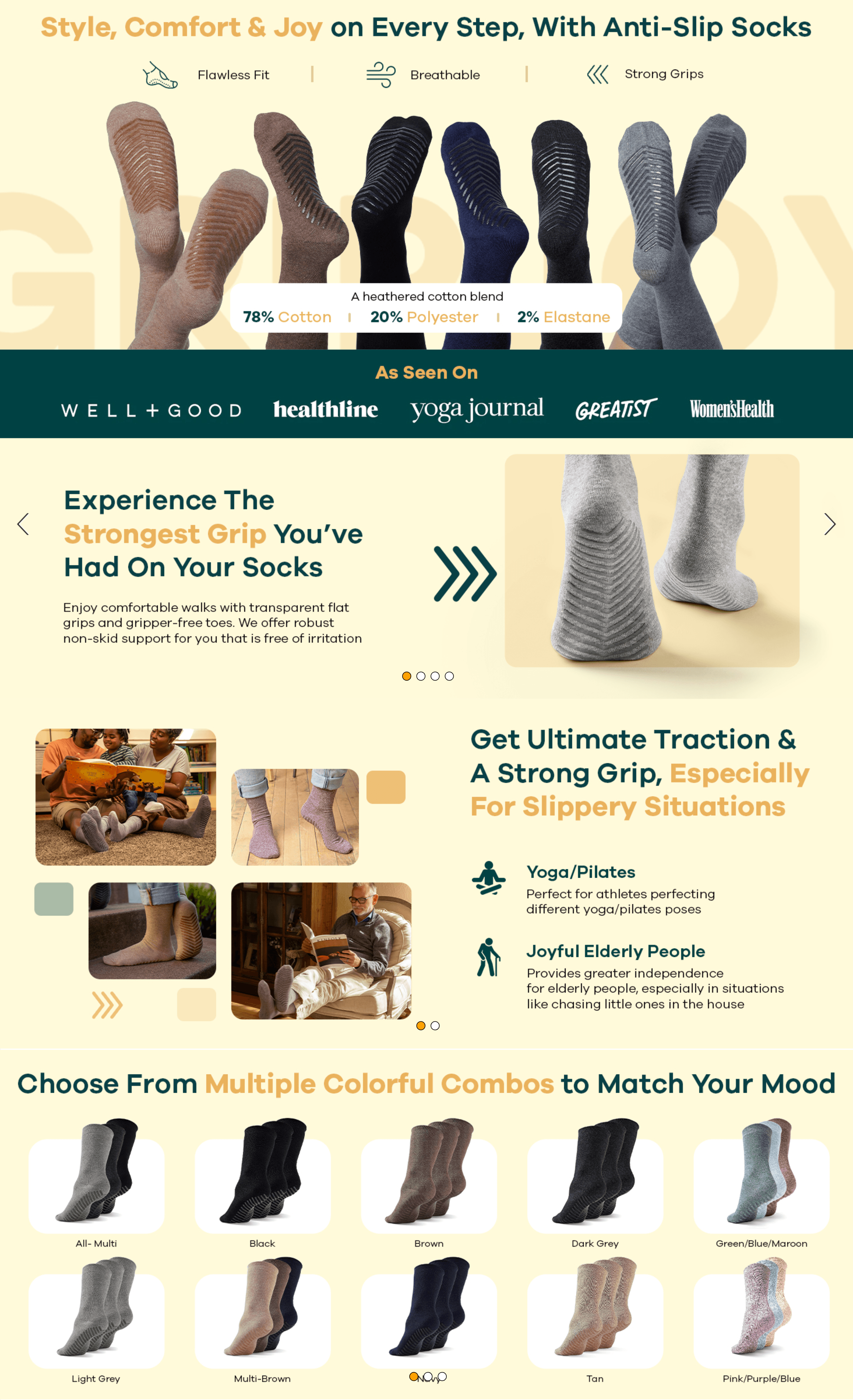 Amazon.com: Gripjoy Non Slip Socks For Women: A+ Premium