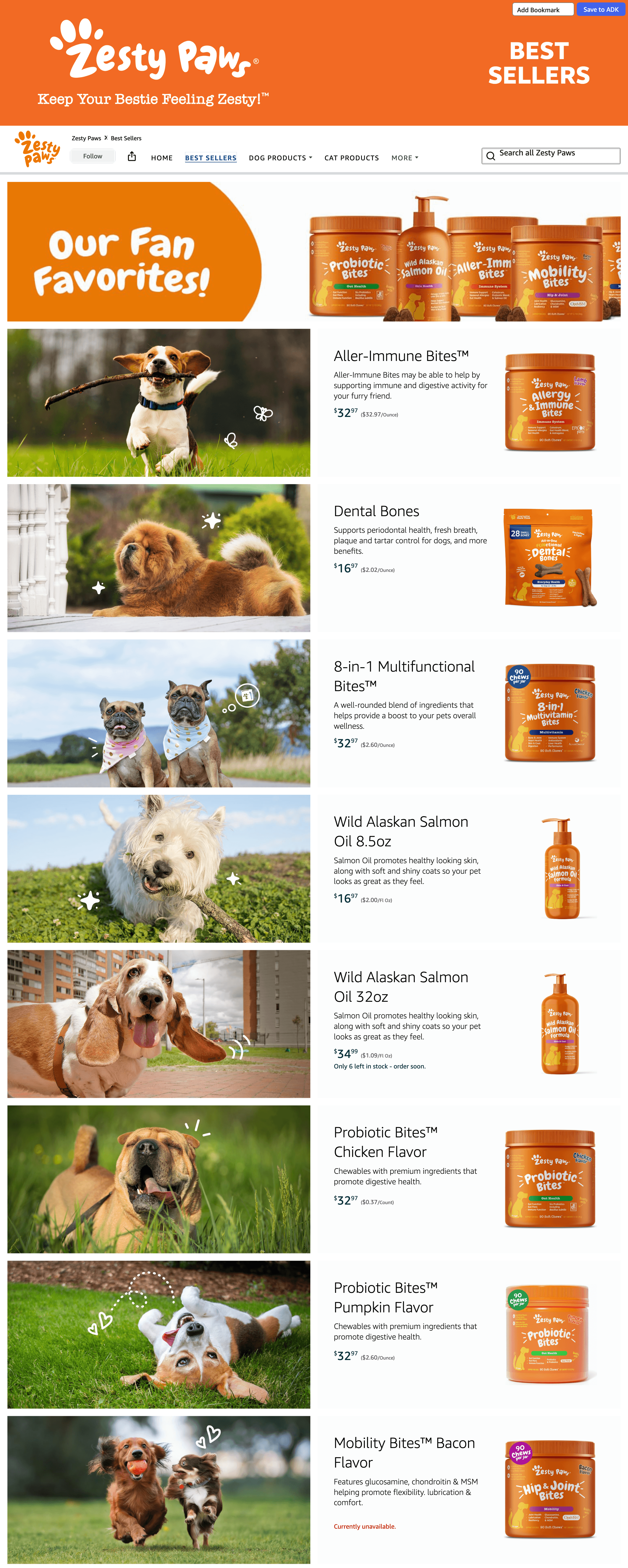 Storefront for Amazon.com: Zesty Paws: Best Sellers