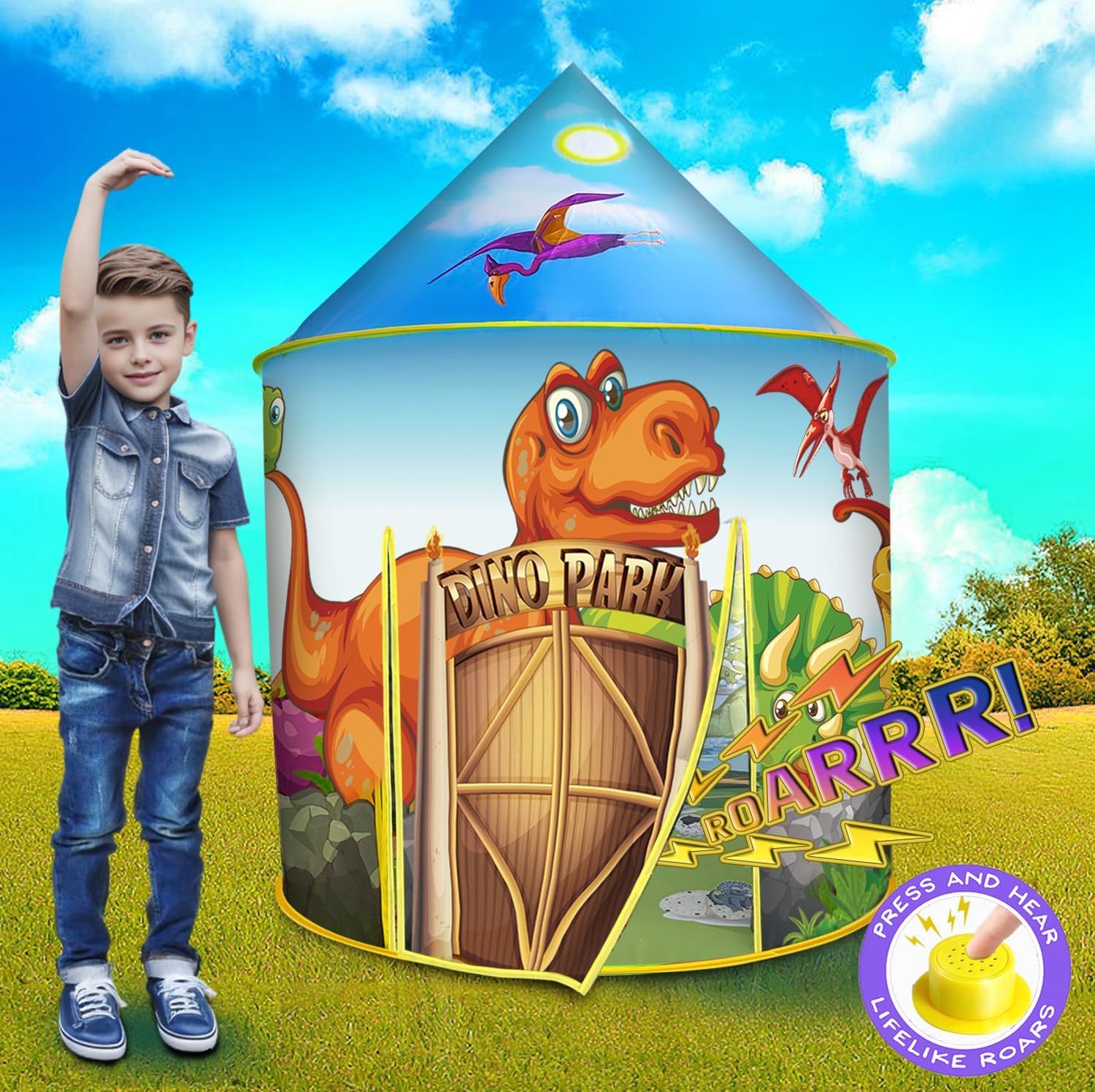 Amazon.com: Dinosaur Explorer Discovery Tent for Kids with Roar Realistic Sound Button…: Infographics