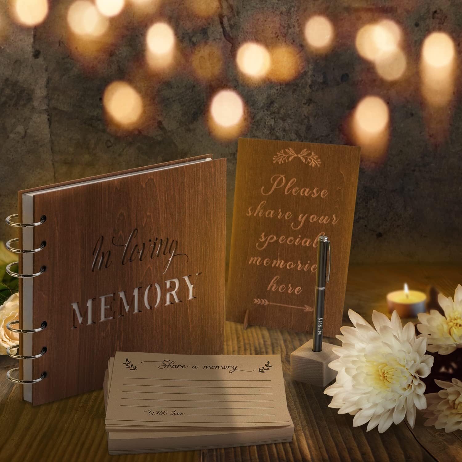 Amazon.com: Creawoo Wooden Funeral Guest Book for Memorial Service Celebration of Life…: Infographics