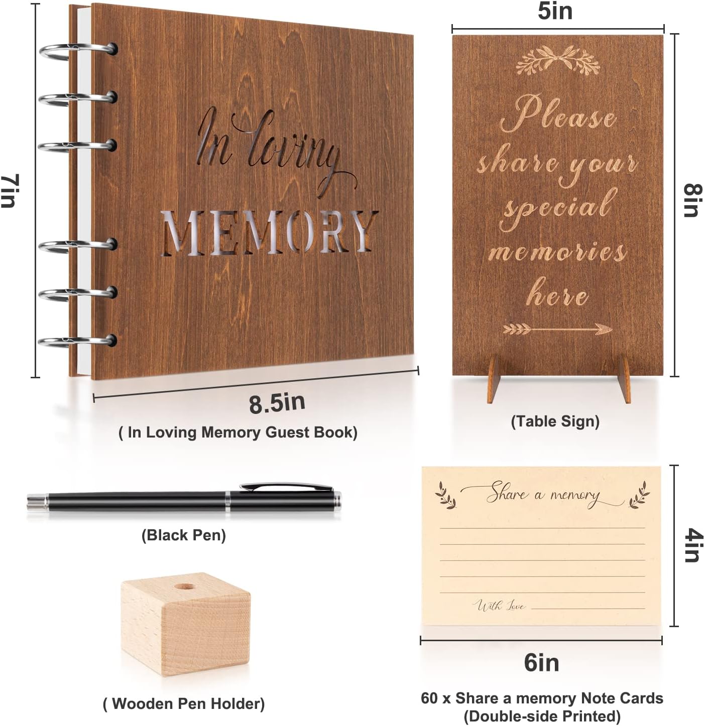 Amazon.com: Creawoo Wooden Funeral Guest Book for Memorial Service Celebration of Life…: Infographics