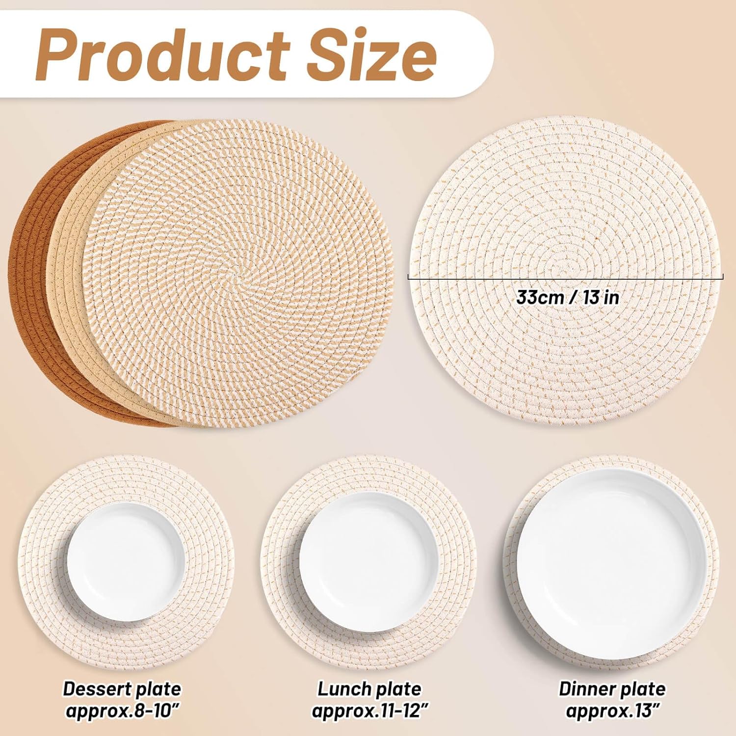 Amazon.com: Billbotk Round Woven Placemats Set of 4: Infographics