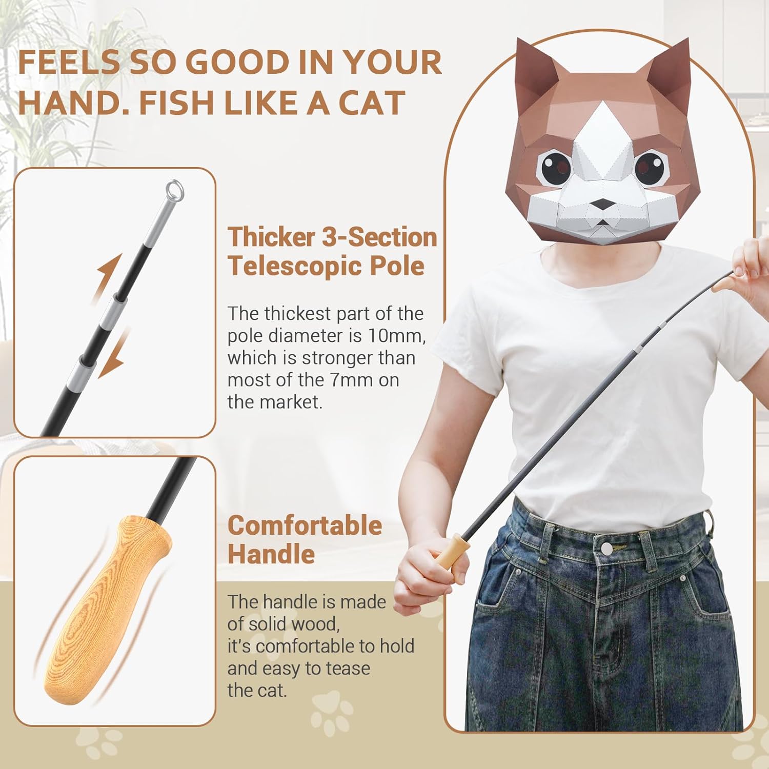 ROSAUI 2X Katzenangel lang: Infographics