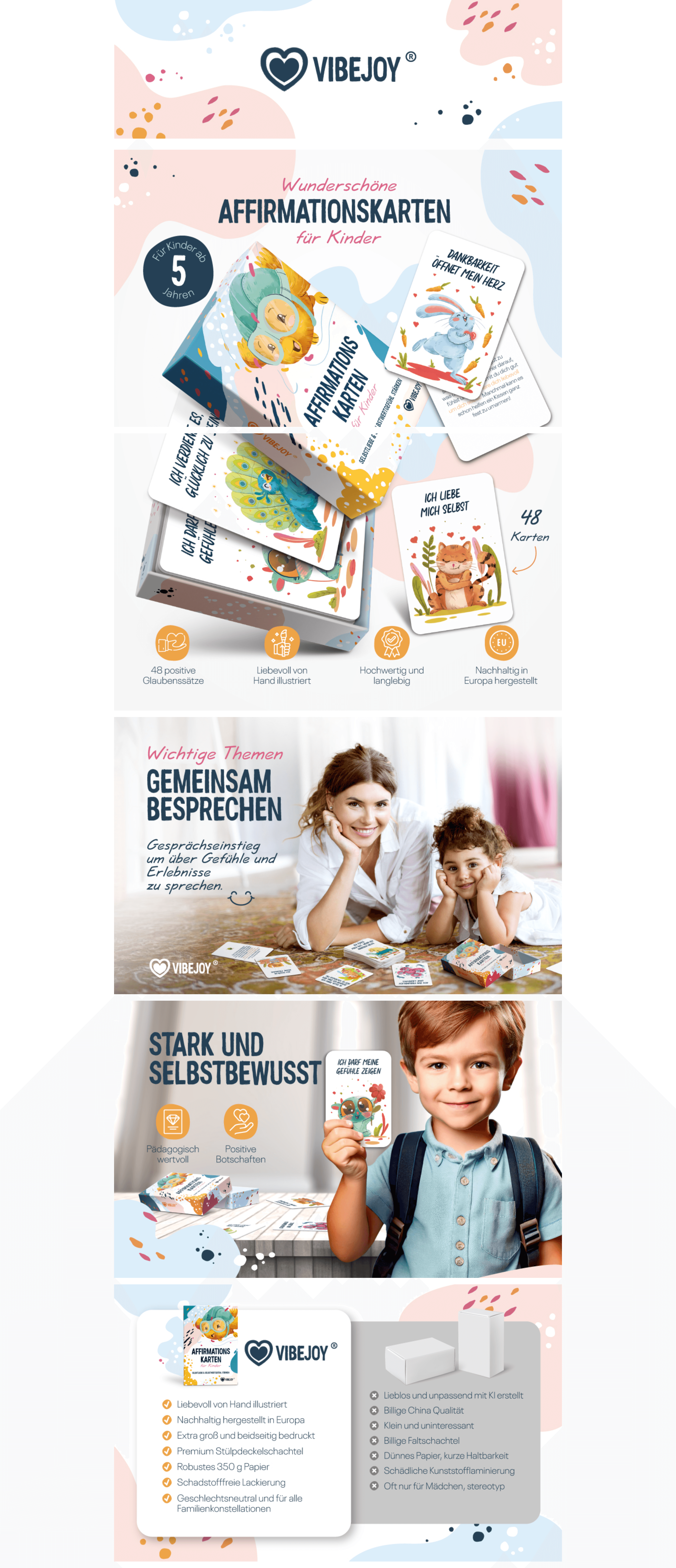 Vibejoy® Affirmationskarten Kinder: A+ Premium