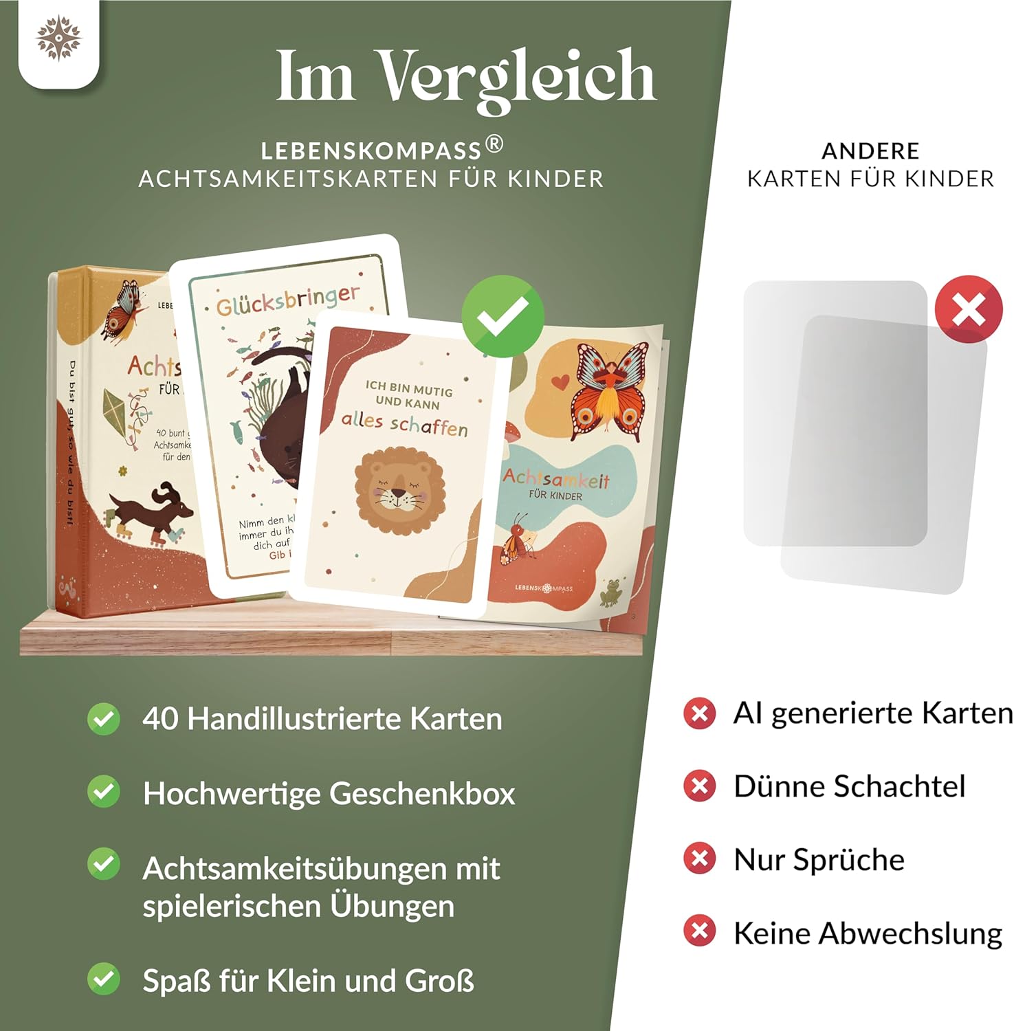 Lebenskompass Achtsamkeitskarten für Kinder Affirmationskarten Kinder für positives Denken: Infographics