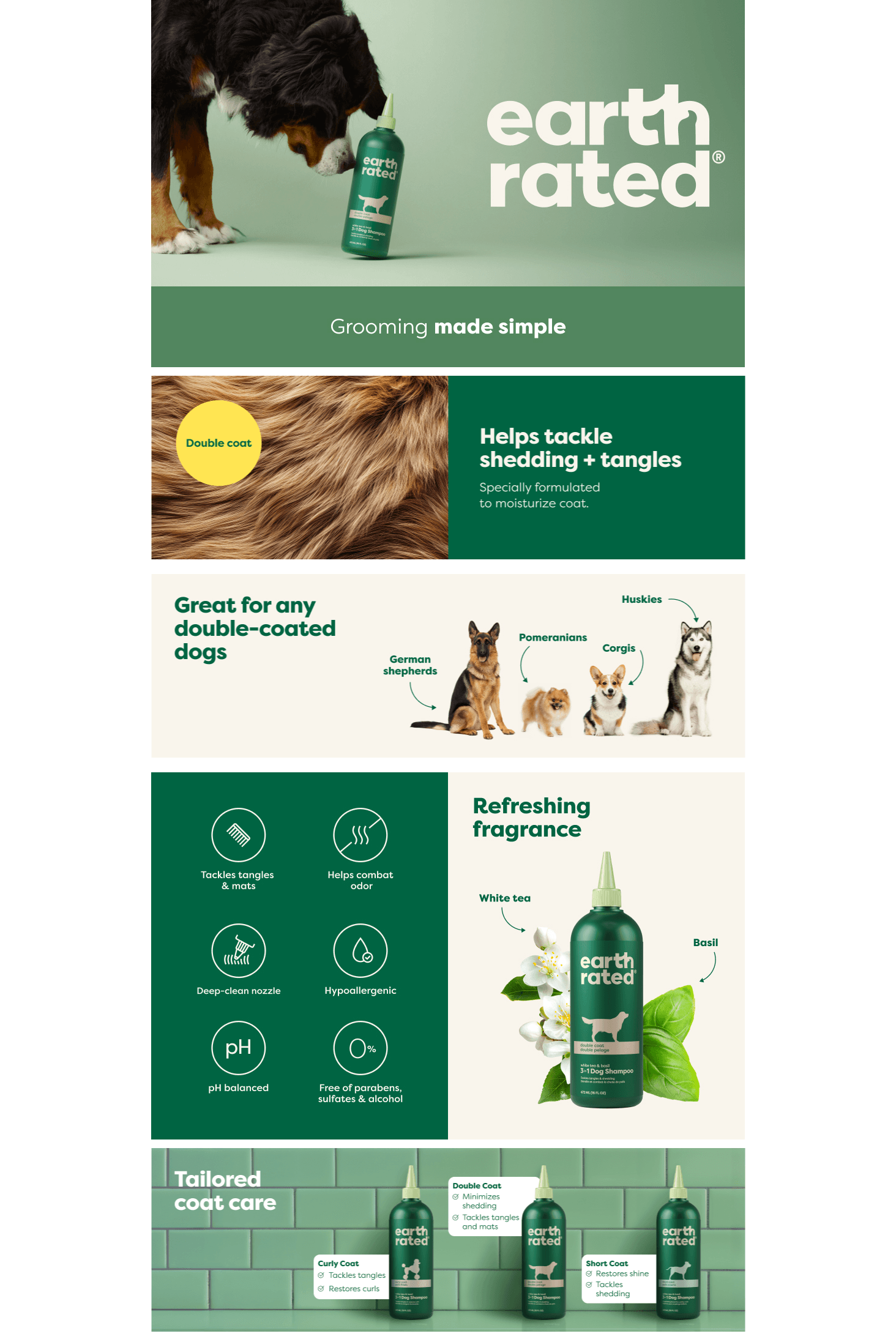 Earth Rated Coat-Specific 3-in-1 Double-Coated Dog & Puppy Shampoo: A+ Premium