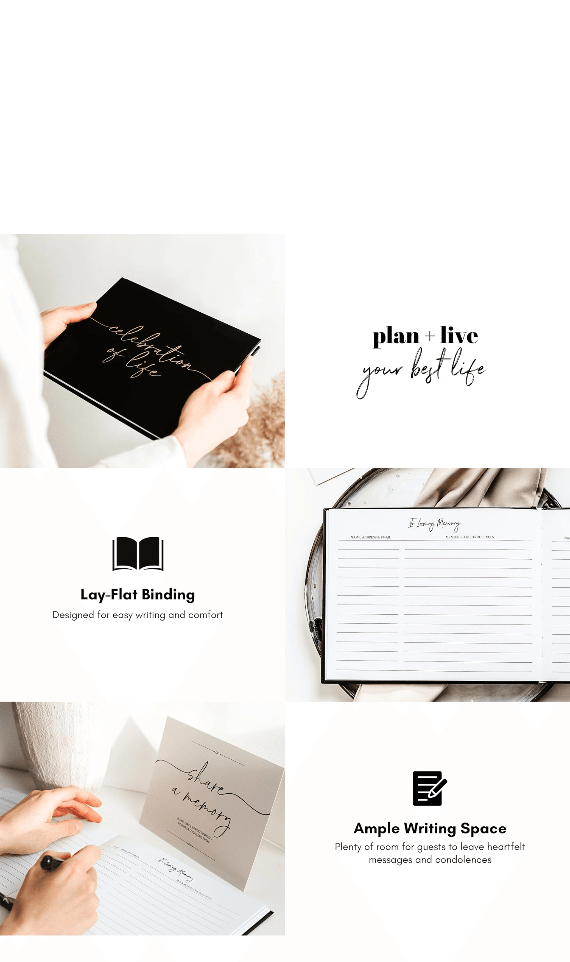 Amazon.com: Lamare Funeral Guest Book for Memorial Service: A+ Premium