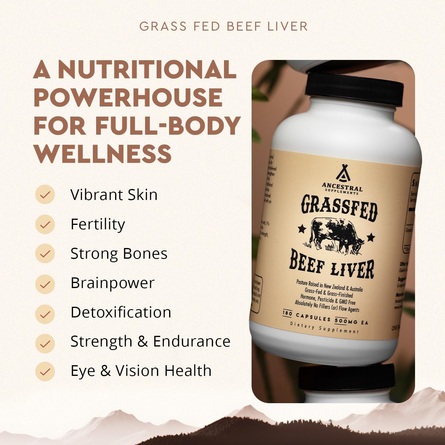 Amazon.com: Ancestral Supplements Grass Fed Beef Liver 180 Capsules: Infographics