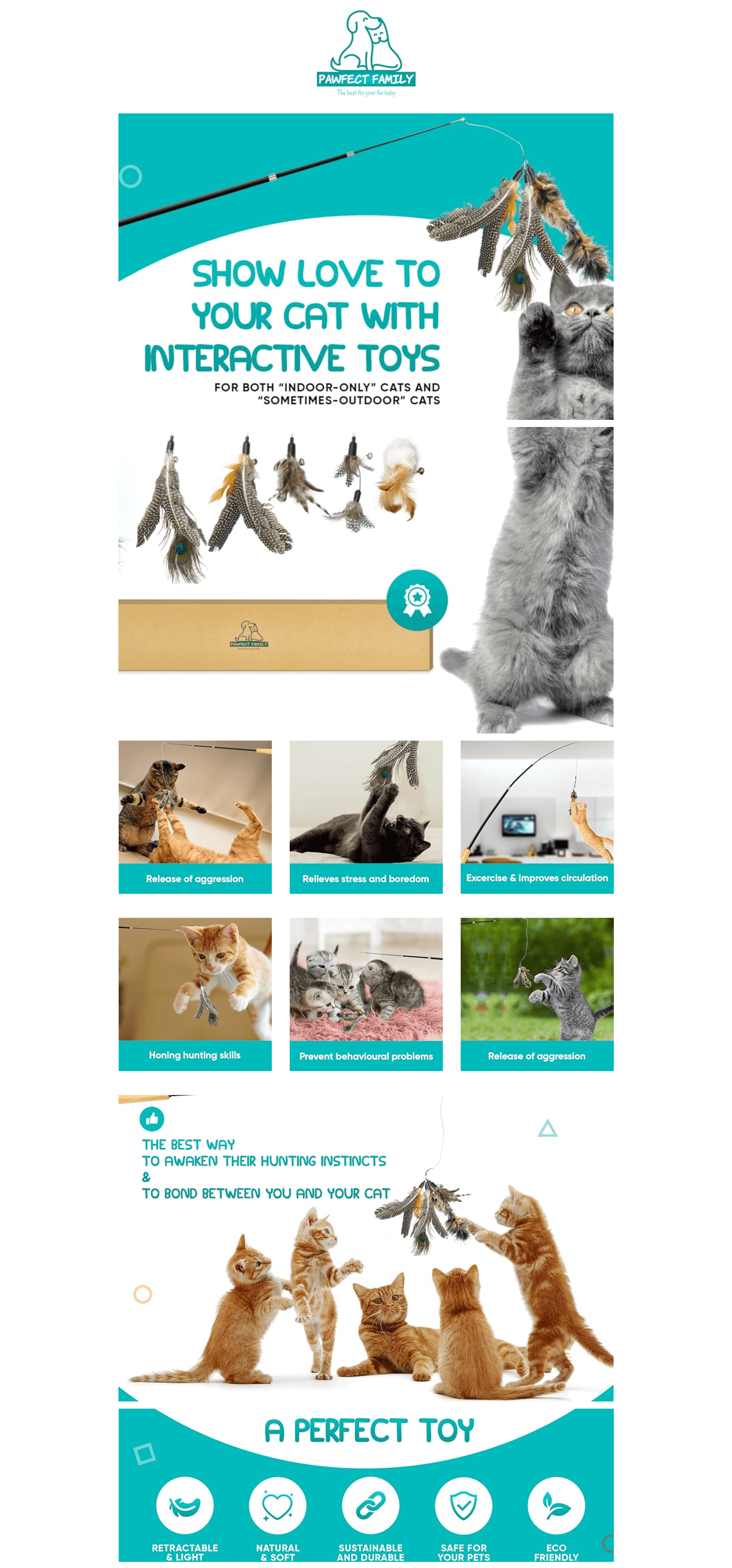 Pawfect Family® Interaktives Katzenspielzeug Set: A+ Premium