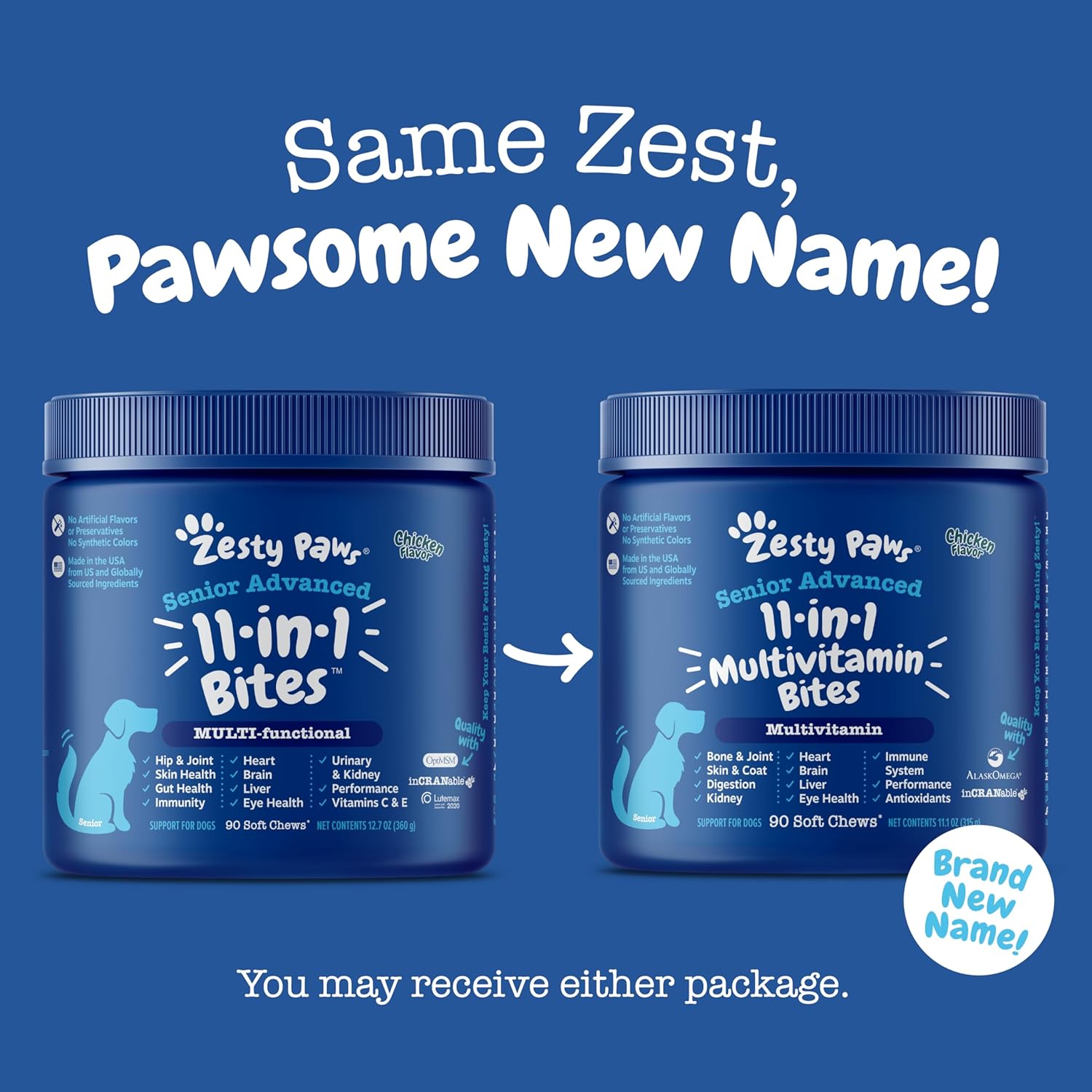 Infographics for Amazon.com: Zesty Paws Senior Dog Multivitamin Treats