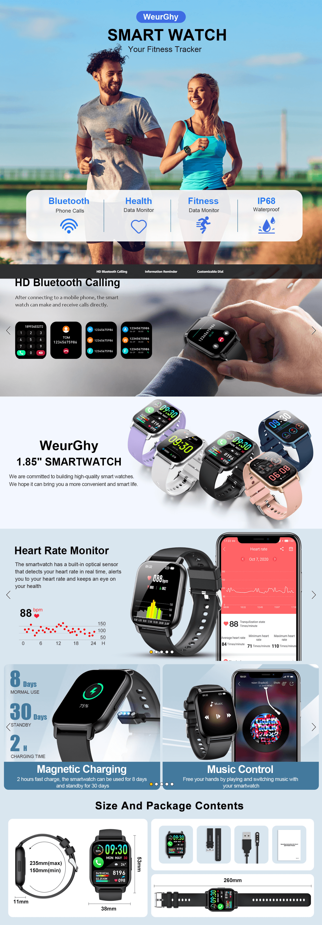 Smart Watch for Men Women Answer/Make Calls: A+ Premium