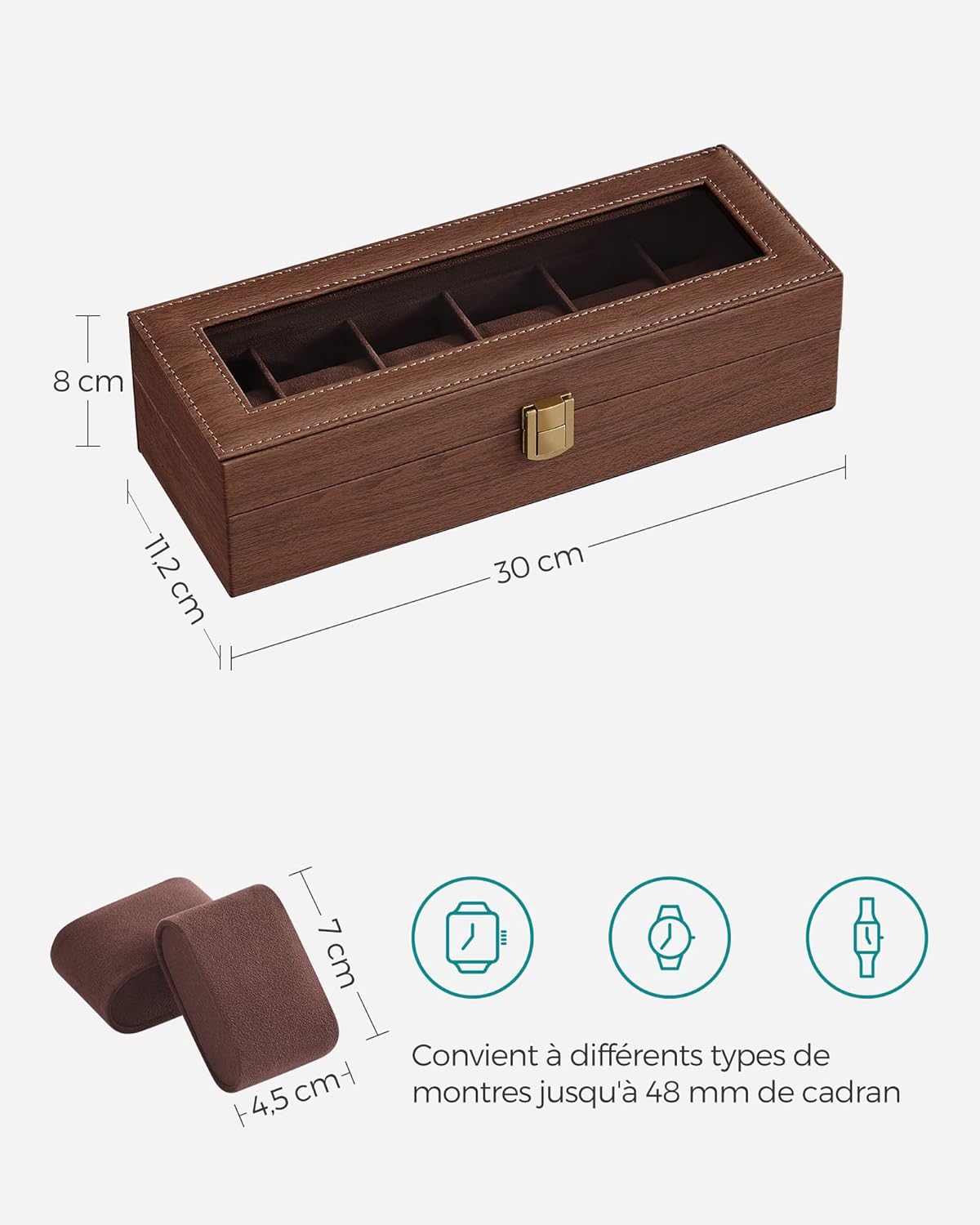 SONGMICS Boîte à Montres à 12 Emplacements: Infographics
