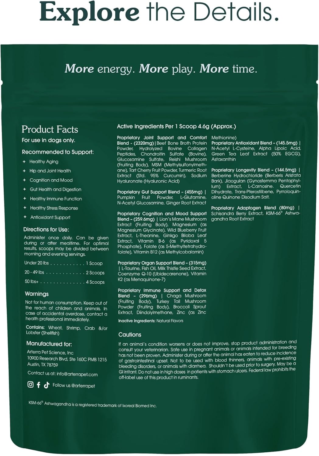 Amazon.com : All-in-One Dog Supplement for Advanced Wellness & Longevity: Infographics