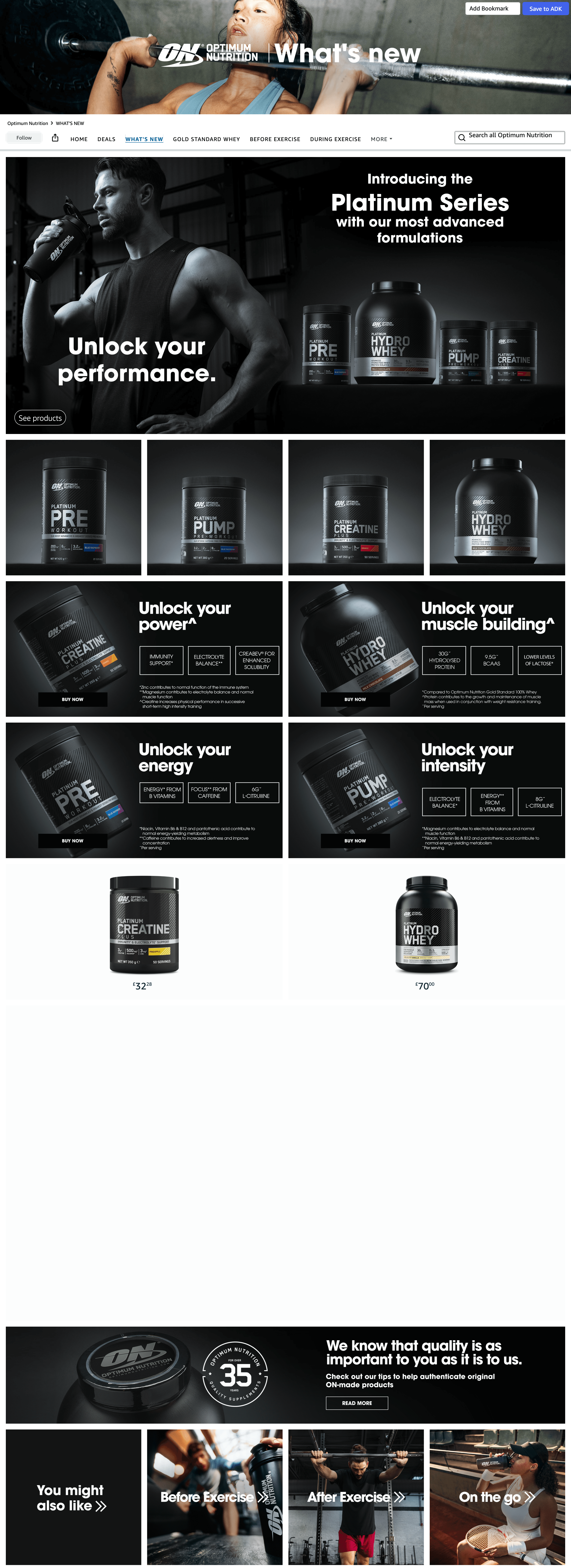 Storefront for Amazon.co.uk: Optimum Nutrition: WHAT'S NEW