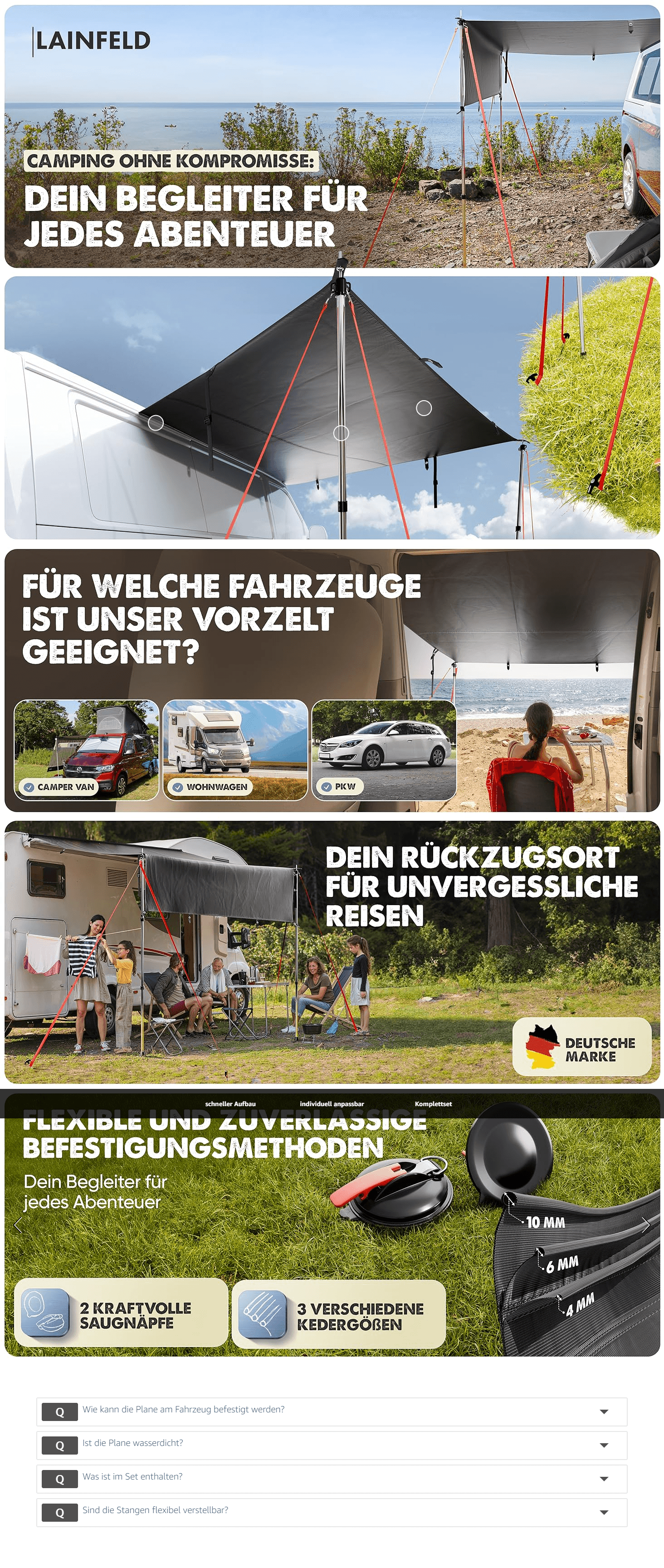 LAINFELD Vorzelt Auto: A+ Premium