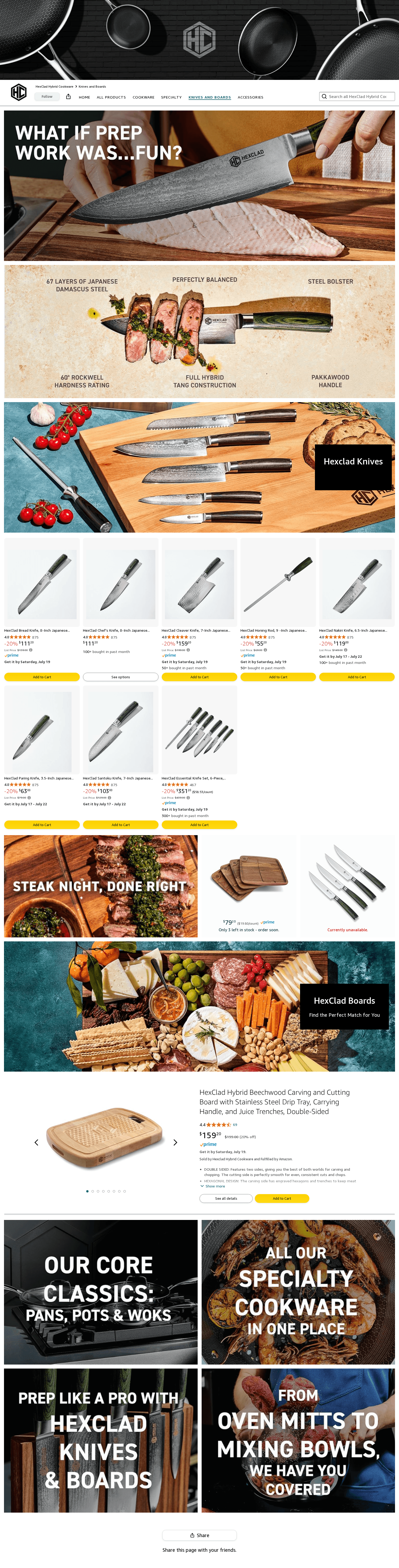 Amazon listing image for HexClad Hybrid Cookware
