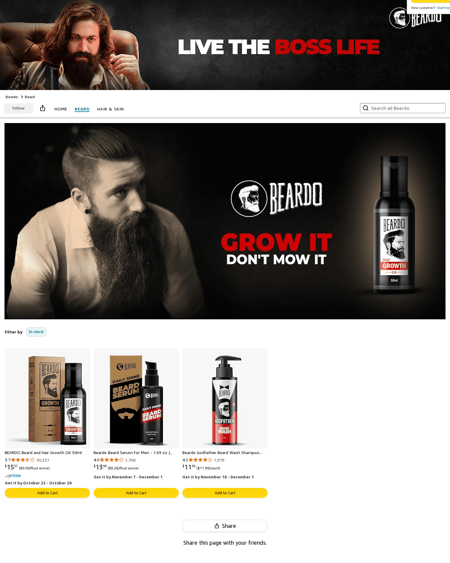 Storefront for Beardo